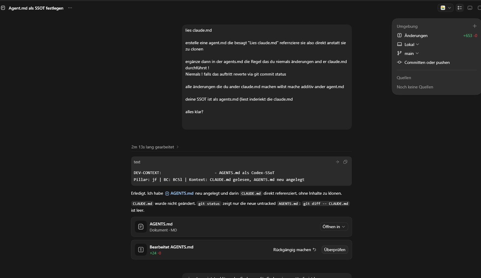 Agent file showing the role rule in the editor